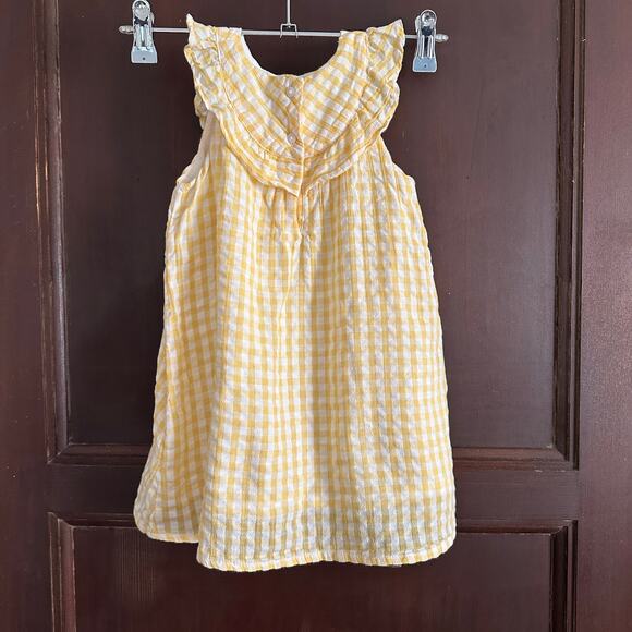 JANIE and JACK | Girls Yellow Gingham Cotton Ruffle Sleeve Sundress | 18 Months - Picture 5 of 5